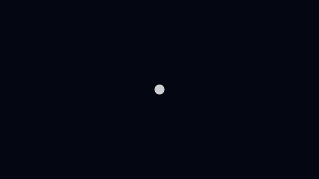Minimalist loading spinner animation with colorful expanding dots on dark 4k background, progress waiting