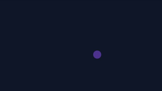 Minimalist loading spinner animation with purple dot and circular motion on dark 4k background progress