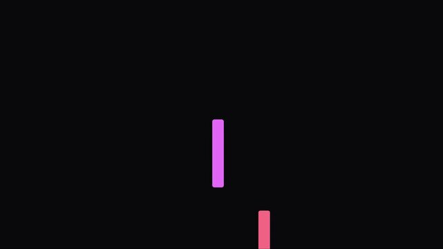 Abstract neon bar graph animation: dynamic financial growth and data visualization concept 4k