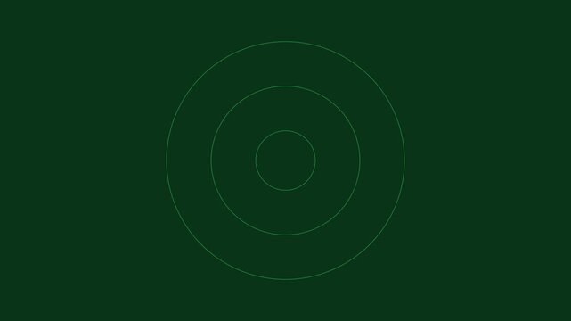 Digital radar screen scanning animation with green circular interface for technology and military ui 4k