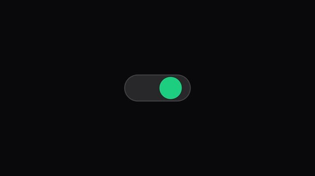 Interactive green toggle switch ui animation for mobile app settings and digital user interface 4k