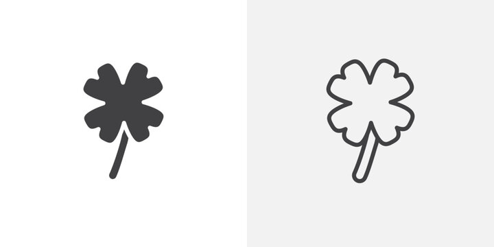Clover icon flat outline in black