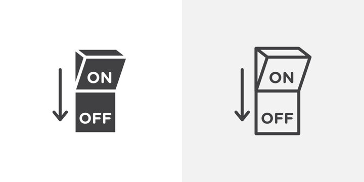 Light switch off icon flat outline in black