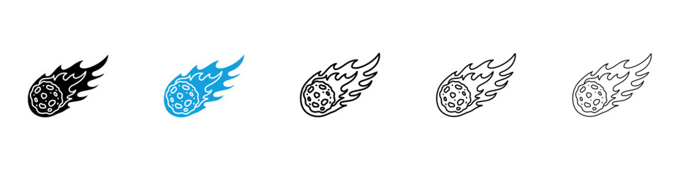 Comet icon flat outline in black © Vince