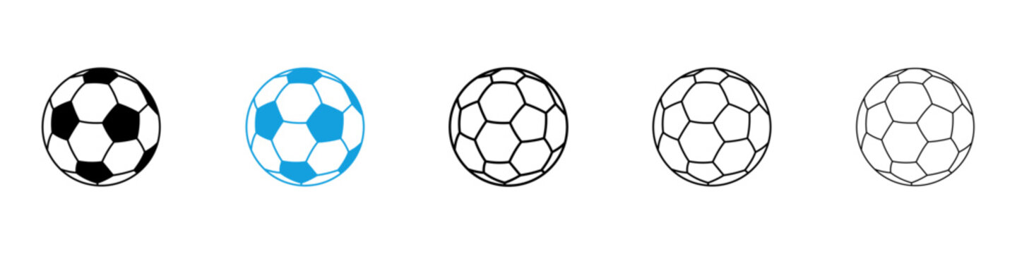 Football icon flat outline in black