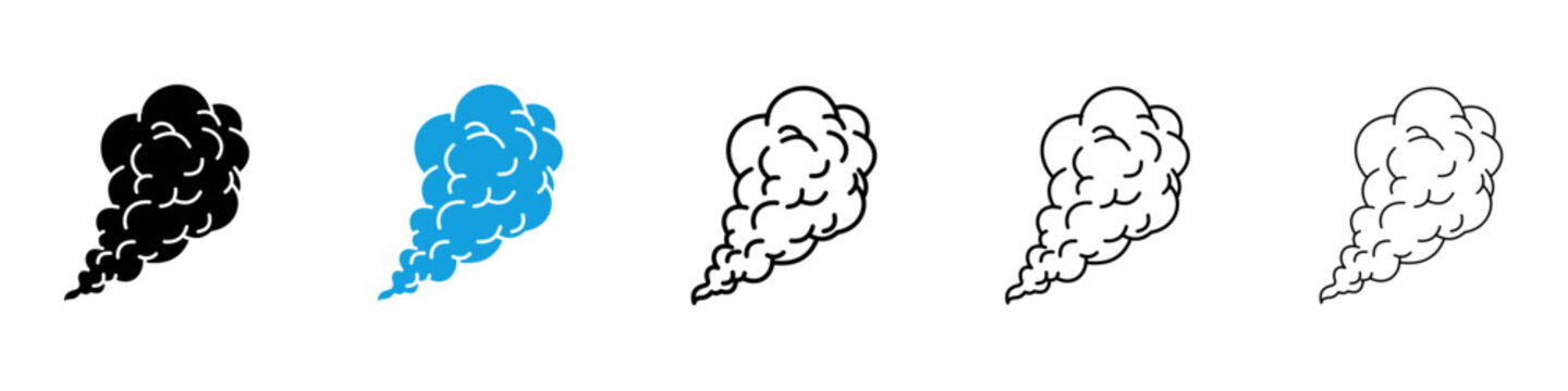 Smoke icon flat outline in black