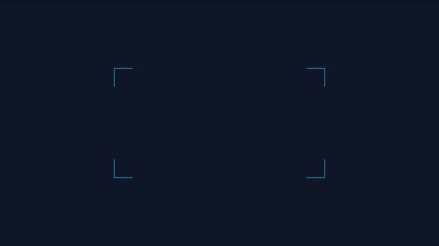 Digital camera viewfinder overlay with autofocus frame and hud for cinematic ui animation 4k