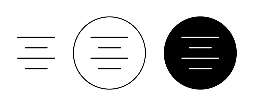 Align center icon flat outline in black