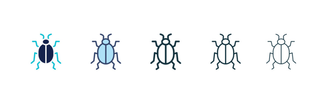 Bedbug icon flat outline in black