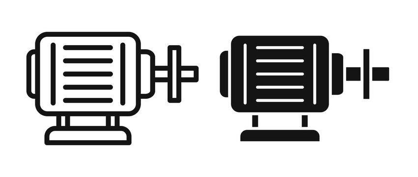 Car alternator icon flat outline in black