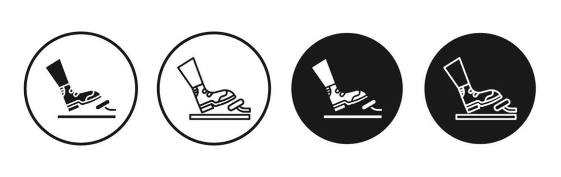 car pedal icon flat outline in black