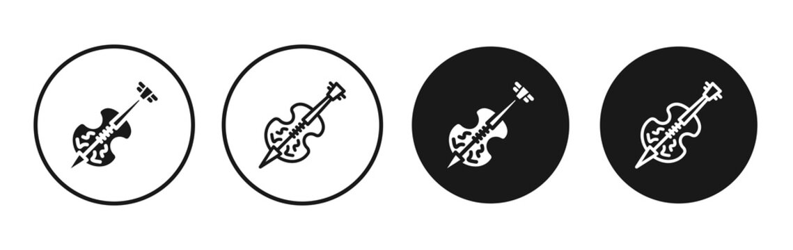 Cello icon flat outline in black