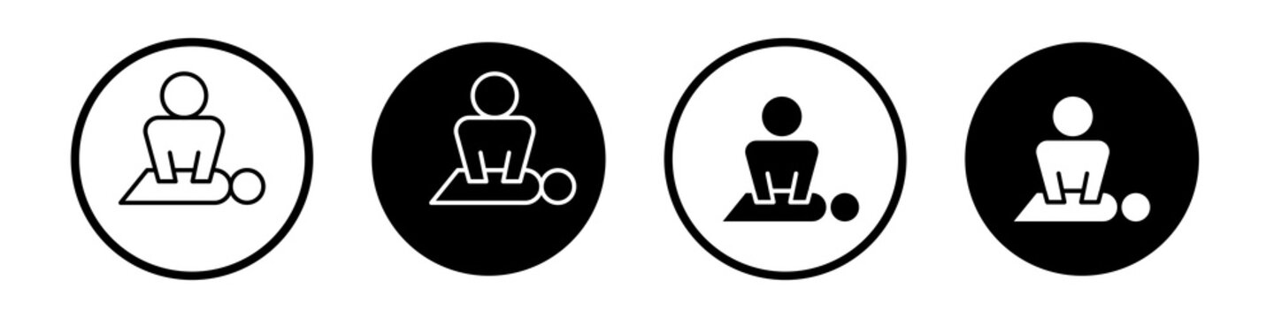 CPR icon flat outline in black