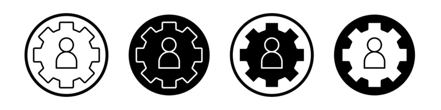 Expert icon flat outline in black