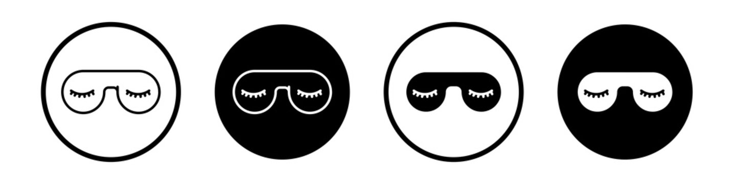 Eye mask icon flat outline in black