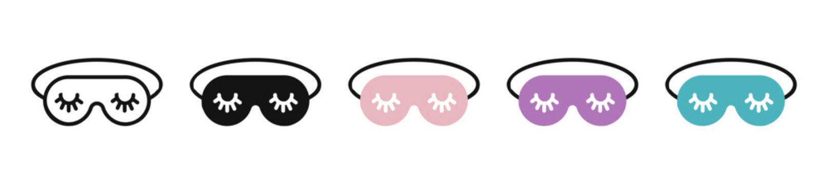 Eye mask icon flat outline in black