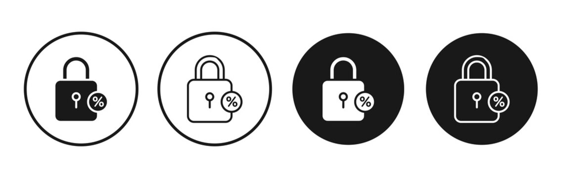 Fixed rate mortgage icon flat outline in black