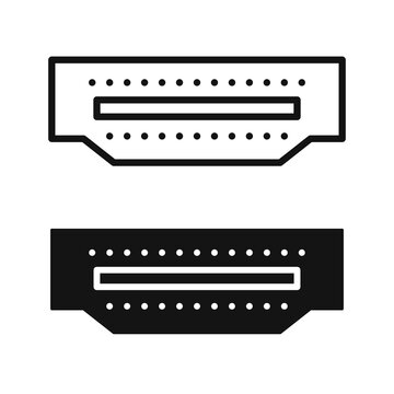 HDMI cable icon flat outline in black