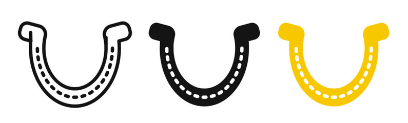 Fototapeta premium Horseshoe icon flat outline in black