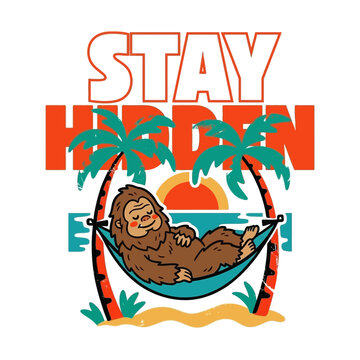 Stay Kickin Tropical Beach Vacation Graphic Design Illustration.