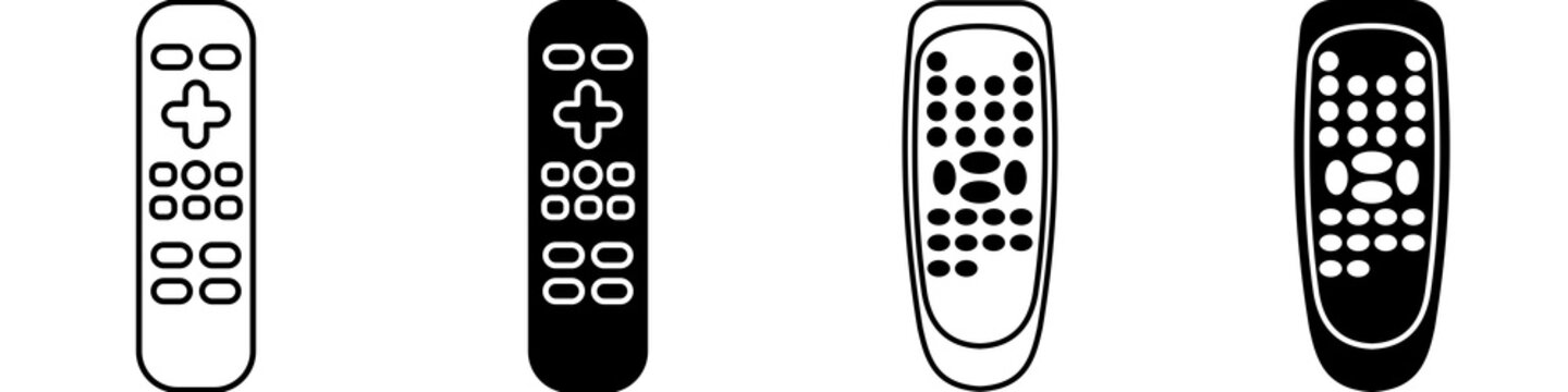Remote icon flat outline in black