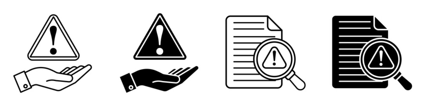 Risk icon flat outline in black