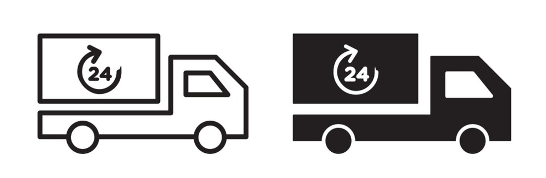 Same day delivery icon flat outline in black