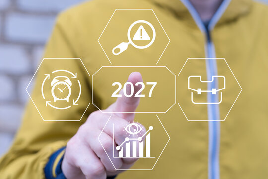 Concept of 2027 new year goals business strategy planning.