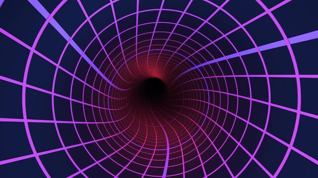 Abstract superquadric tunnel animation looping background