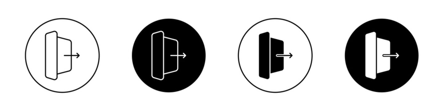 Sign out icon flat outline in black