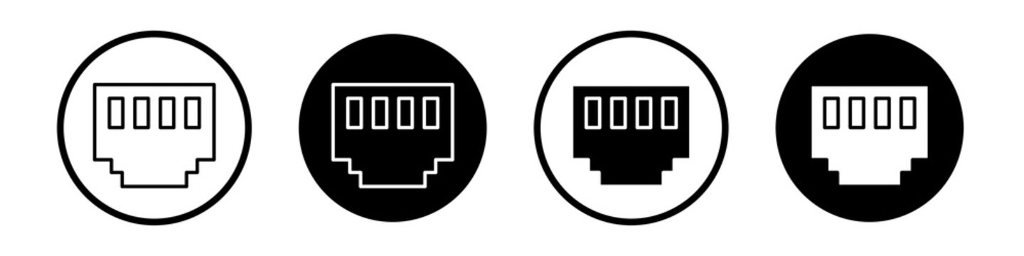 TCP icon flat outline in black
