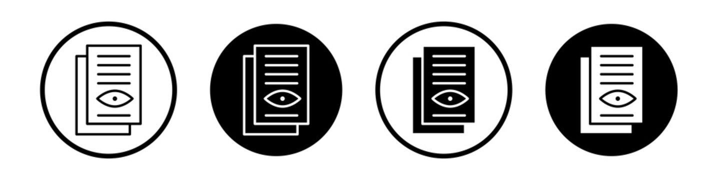Watchlist icon flat outline in black