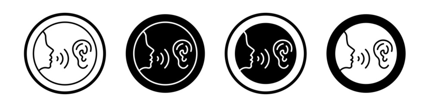 Whisper icon flat outline in black