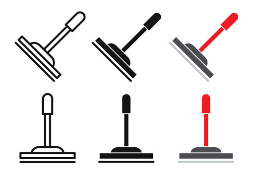 Window squeegee icon flat outline in black