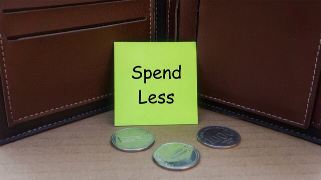 Spend Less Financial Planning Concept with Wallet and Coins