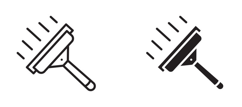 Window squeegee icon flat outline in black
