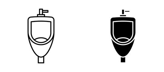 Urinal icon flat outline in black © Vince