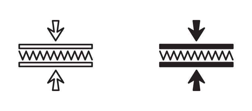 Thickness icon flat outline in black