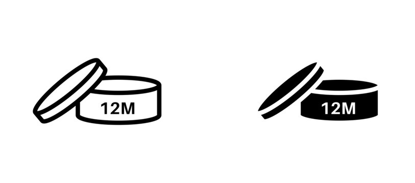 Period after opening 12m icon flat outline in black