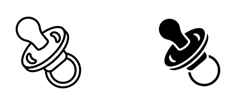 Nipple icon flat outline in black