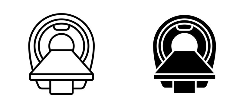 MRI scanner icon flat outline in black
