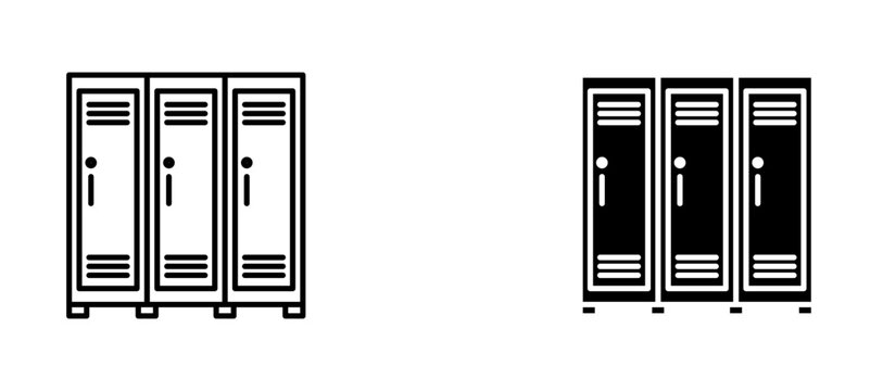 Locker icon flat outline in black