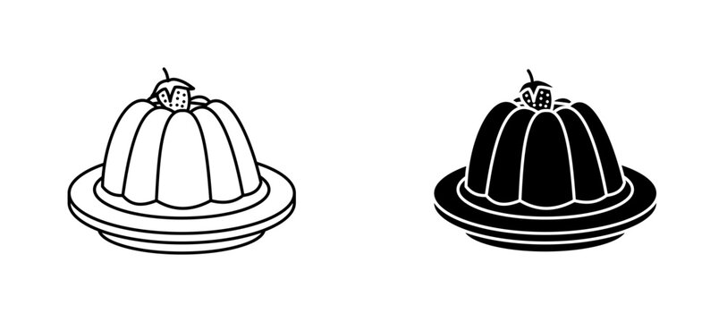 Jelly icon flat outline in black