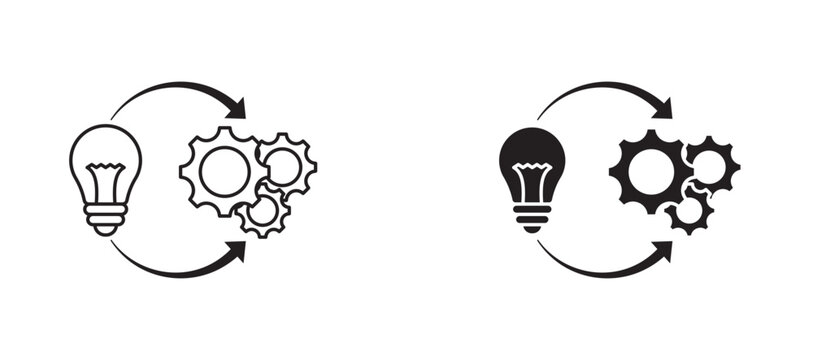 Implementation icon flat outline in black