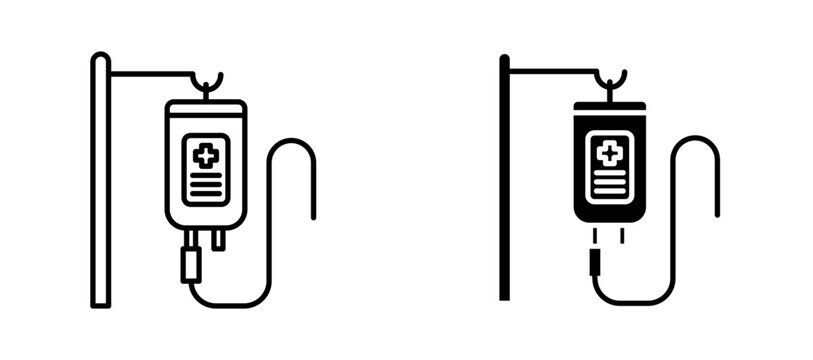 IV icon flat outline in black