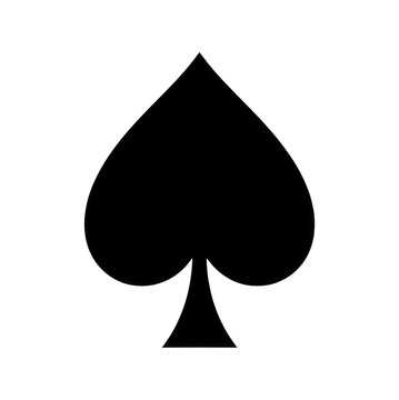 Black Spade Suit Playing Card Symbol Icon Cutout PNG