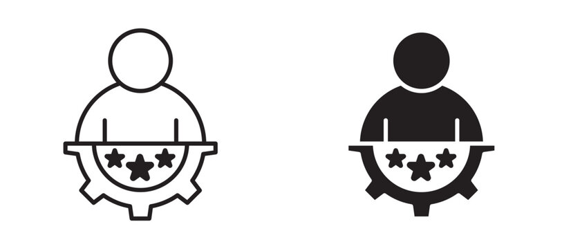 Expert icon flat outline in black