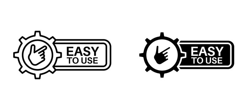 Easy to use icon flat outline in black