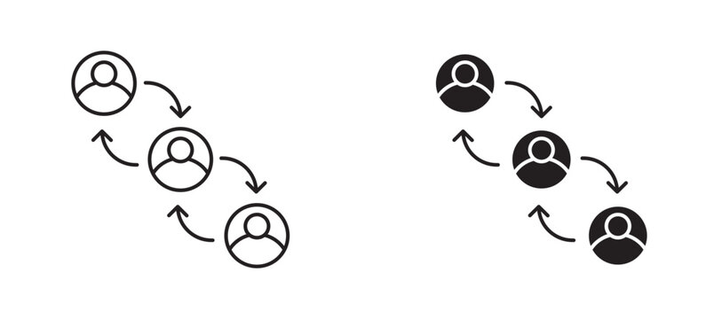Dependency icon flat outline in black