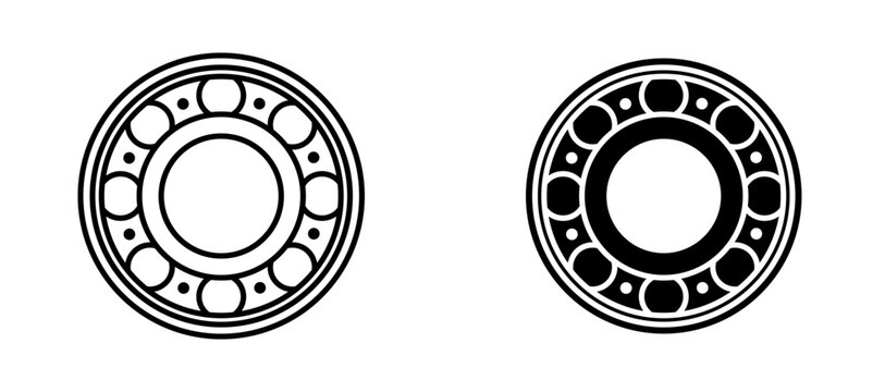 Car bearing icon flat outline in black